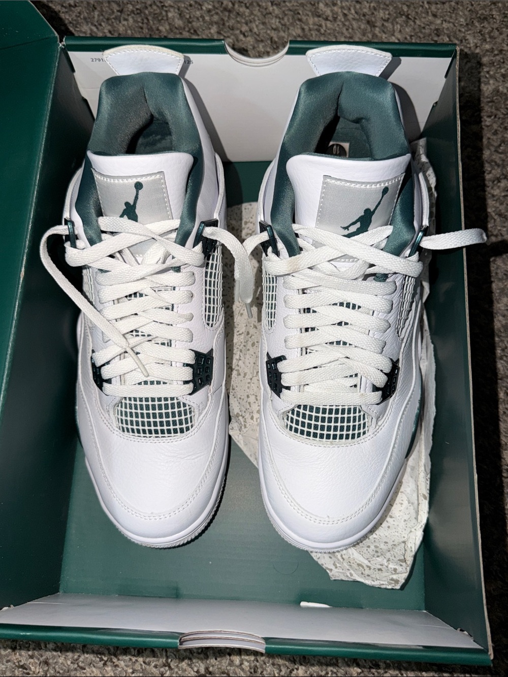 Jordan Men’s Sneakers - White and Dark Teal